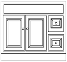York White Vanity <br> 2-Door/2-Drawer <br> Multiple Sizes