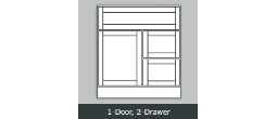 TW2421D - Tuscany White Vanity 
1-Door/2-Drawer 
 Multiple Sizes 